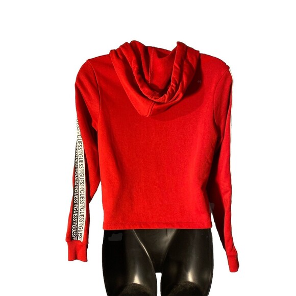 Guess Women's Los Angeles Crop Hoodie Size‎ XS Red Stripes Guess - Picture 2 of 7